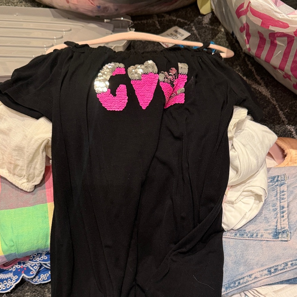 Black and Pink Kids Top